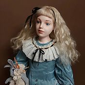 Куклы и игрушки handmade. Livemaster - original item Porcelain doll Alice and rabbit. Handmade.
