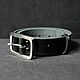 38 mm belt, black stitched with steel buckle, Straps, St. Petersburg,  Фото №1