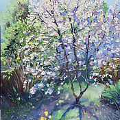 Картины и панно handmade. Livemaster - original item Oil painting. Spring cherry. Handmade.
