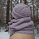 Women's cap knitted Snood warm kit in winter, a Delicate Lilac. Headwear Sets. Джемпера, шапки, палантины от 'Azhurles'. My Livemaster. Фото №6