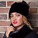 Шапка экомех "Black". Шапки. KUDESNITSA Designer Accessories. Ярмарка Мастеров.  Фото №4