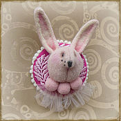 Украшения handmade. Livemaster - original item Pin Brooch: Pink hare. Handmade.