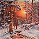  Снег в лесу на закате, Картины, Омск,  Фото №1