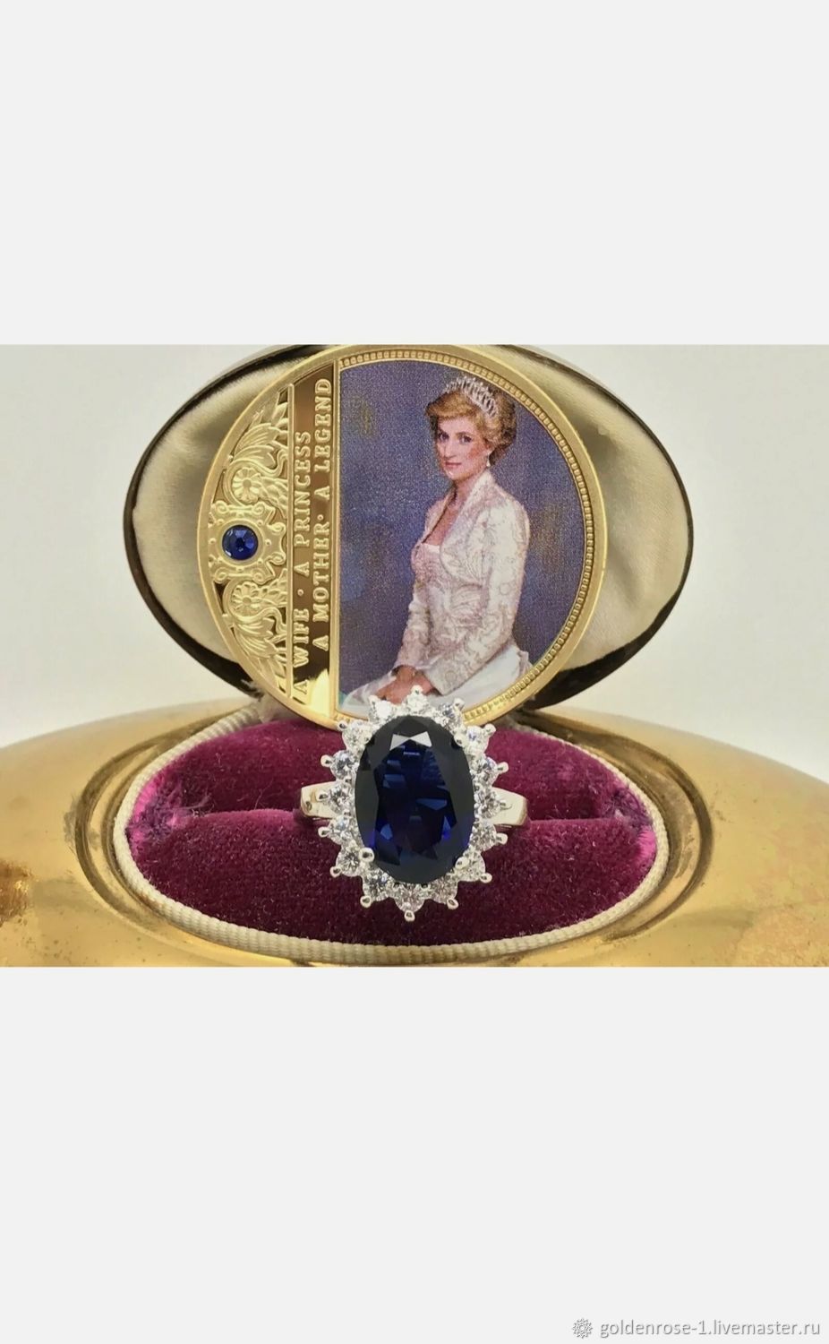 Принцесса Диана" Кольцо с натуральным сапфиром в интернет-магазине Ярмарка Мастеров по цене 15500 ₽ – ODW8YRU