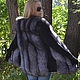 Vest fur black brown (silver) foxes. Solid. Vests. Zimma. My Livemaster. Фото №6