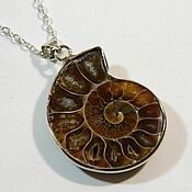 Украшения handmade. Livemaster - original item Ammonite slice on a silver chain. Handmade.