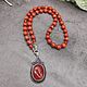 Necklace with pendant natural red jasper and carnelian. Necklace. naturalkavni. Online shopping on My Livemaster.  Фото №2