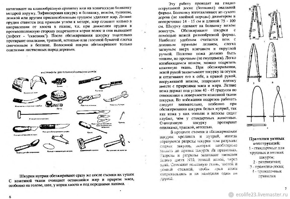 Руководство по выделке шкур в домашних условиях, книга 1992 года