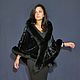 A copy of the product is a velvet scarf with a black fox, Wraps, Moscow,  Фото №1