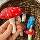 Ватные игрушки «Грибы». Елочные игрушки. Элис. Ярмарка Мастеров.  Фото №6