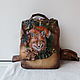 Leather backpack with engraving and painting to order for Radmila, Backpacks, Noginsk,  Фото №1