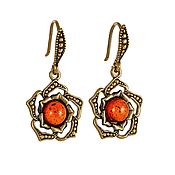 Украшения handmade. Livemaster - original item Earrings with amber 