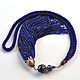 Cobalt and Copper - sautoir with a large bead and beaded brush. Necklace. Altania, beaded jewelry. My Livemaster. Фото №4