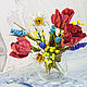 composition: COURSE SPRING FLOWERS MADE OF LEATHER. Composition. mix-swet. Online shopping on My Livemaster.  Фото №2