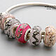 Pink temptation - set 5 lampwork Branzuletka beads - charms bracelet, Jewelry Sets, Moscow,  Фото №1