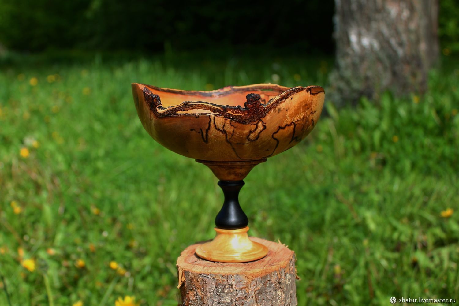 Деревянная ваза с живой гранью, Конфетницы, Шатура,  Фото №1