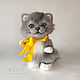  Серенький котик. Тедди Зверята. Morya Toys. магазин Марины Еретновой. Ярмарка Мастеров.  Фото №5