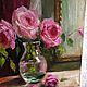 Картина маслом Розовые розы. Картины. FLOWER_ART. Ярмарка Мастеров.  Фото №4