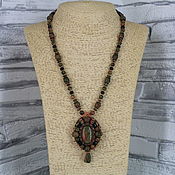 Украшения handmade. Livemaster - original item Necklace with a pendant of stones unakite. Handmade.