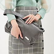 Сумки и аксессуары handmade. Livemaster - original item Soft grey bag with shoulder strap leather handmade. Handmade.