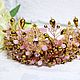 Pink big beautiful crown of stones. Headband. Beaded jewelry by Mariya Klishina. My Livemaster. Фото №4