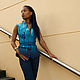 Blue Eco boho style fashion felted vest from natural silk and wool. Fe, Vests, Sydney,  Фото №1
