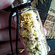  Стеклянный бутылёк с сухоцветами бессмертника. Кулон. Go2theforest. Интернет-магазин Ярмарка Мастеров.  Фото №2