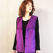 Одежда handmade. Livemaster - original item Suede vest purple. Handmade.