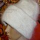 White double down hat 'Takori' with a lapel goat down. Caps. ПУХОВЫЙ ШИК KOZAmoDA (kozamoda) (kozamoda). My Livemaster. Фото №4