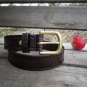 Strap made of Buffalo leather, brass patinirovanija