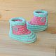 Knitted shoes Booties boots with plush, children's shoes, the color pink. Babys bootees. Natalia Derina - Knitted Shoes (denatal). My Livemaster. Фото №5