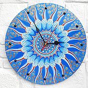 Для дома и интерьера handmade. Livemaster - original item Wall Clock Mandala Sky in the Ocean Hand Painted. Handmade.