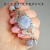 Necklace Charm. Jade, agate, Topaz, aventurine