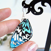 Украшения handmade. Livemaster - original item Transparent Resin Earrings Butterfly Wings Lilac Pink Black Eco. Handmade.