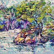 Картины и панно handmade. Livemaster - original item Painting a river of the mountain pine 