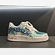 Кроссовки белые, кастом обуви Nike Air Force 1, цветы, ручная роспись. Кроссовки. Olgavolgoart. Роспись одежды и обуви. Кастом. Ярмарка Мастеров.  Фото №8