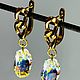Серьги Swarovski Градиентный метеорит АВ 18mm. Серьги классические. Tln. Ярмарка Мастеров.  Фото №5