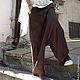 Льняные брюки  Brown Harem Pants. Брюки. MILENA (aakasha). Интернет-магазин Ярмарка Мастеров.  Фото №2