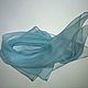 Silk shawl small gray-blue neck thin chiffon batik summer. Shawls1. SilkColor. My Livemaster. Фото №4