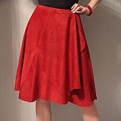 Одежда handmade. Livemaster - original item Suede skirt wine color. Handmade.