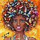 Picture African 'Girl Summer' oil on canvas, Pictures, Voronezh,  Фото №1
