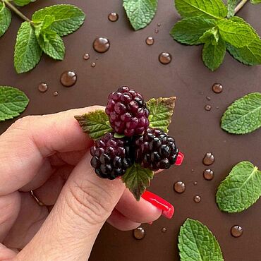 Украшения ручной работы. Ярмарка Мастеров - ручная работа Брошь «Ежевика». Handmade.