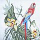 Parrot. Cross stitch, Pictures, St. Petersburg,  Фото №1