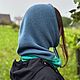 Заказать Шарф снуд капюшон кашемир шерсть мериноса голубой бирюзовый. Anngrin (anngrin). Ярмарка Мастеров. . Снуды Фото №3