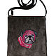 'Crimson pug' clutch ( grey suede). Clutches. Inessa Tche. Online shopping on My Livemaster.  Фото №2