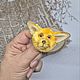 Брошь Лисичка из плюша мордашка. Брошь-булавка. Сердечности из шерсти и меха (serdechko-by). Ярмарка Мастеров.  Фото №9