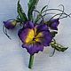 Brooch 'Pansies' made of velvet, Brooches, Moscow,  Фото №1