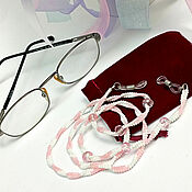 Аксессуары handmade. Livemaster - original item Chains for glasses made of beads and beads Delicate pink. Handmade.