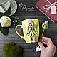 Кружка с декором из полимерной глины Куколка с зайкой. Кружки и чашки. Елизавета Яковлева. Ярмарка Мастеров.  Фото №9