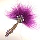 Brooch Favorite Fan Purple Brooch Handmade Decoration with Feathers. Brooches. ms. Decorator. My Livemaster. Фото №4